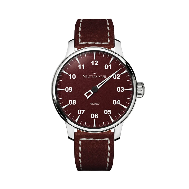 Archao 43mm - Red on Leather Strap