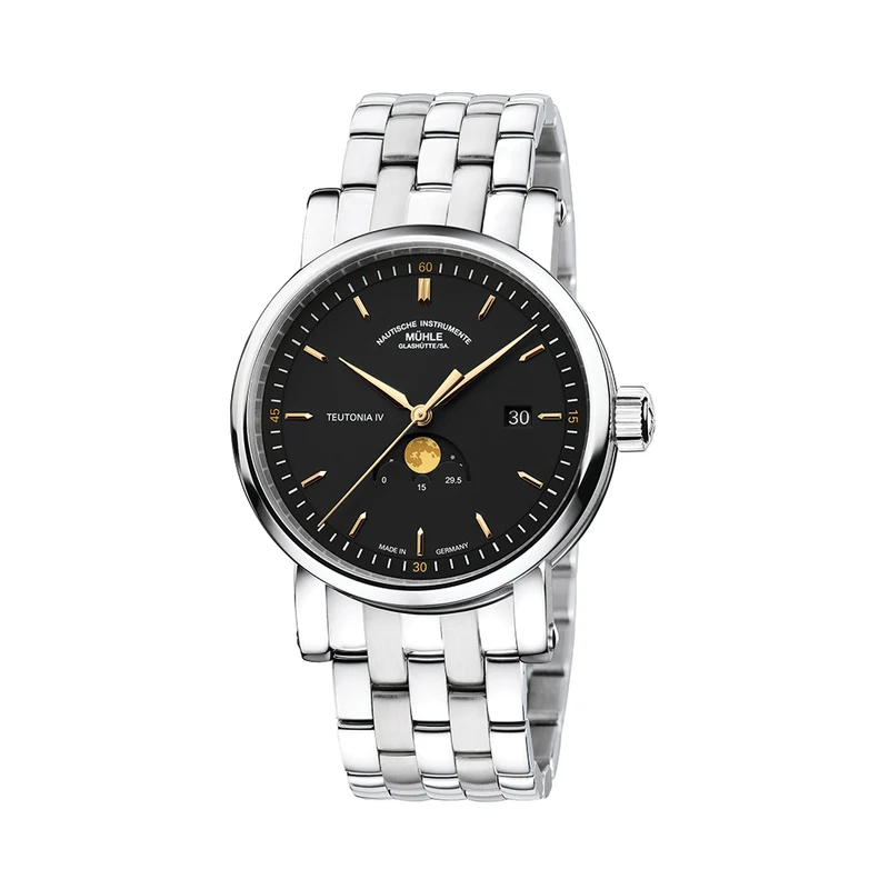 Teutonia IV Moonphase 41mm - Black on Bracelet