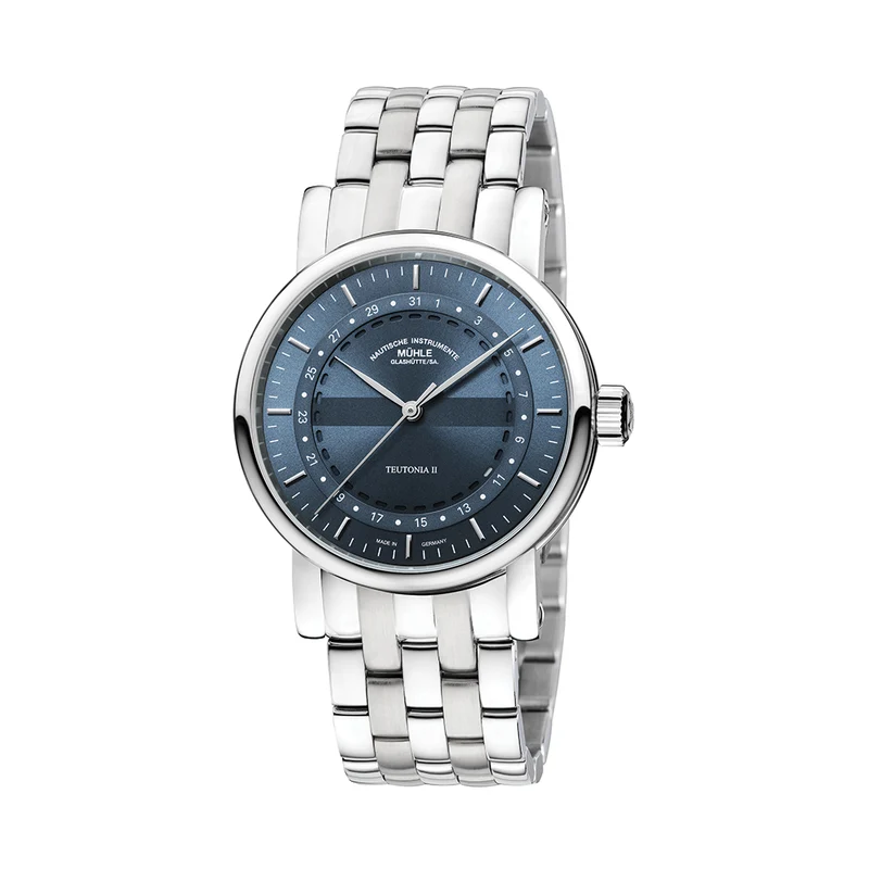 Teutonia II Ring Date 41mm - Grey Blue on Bracelet