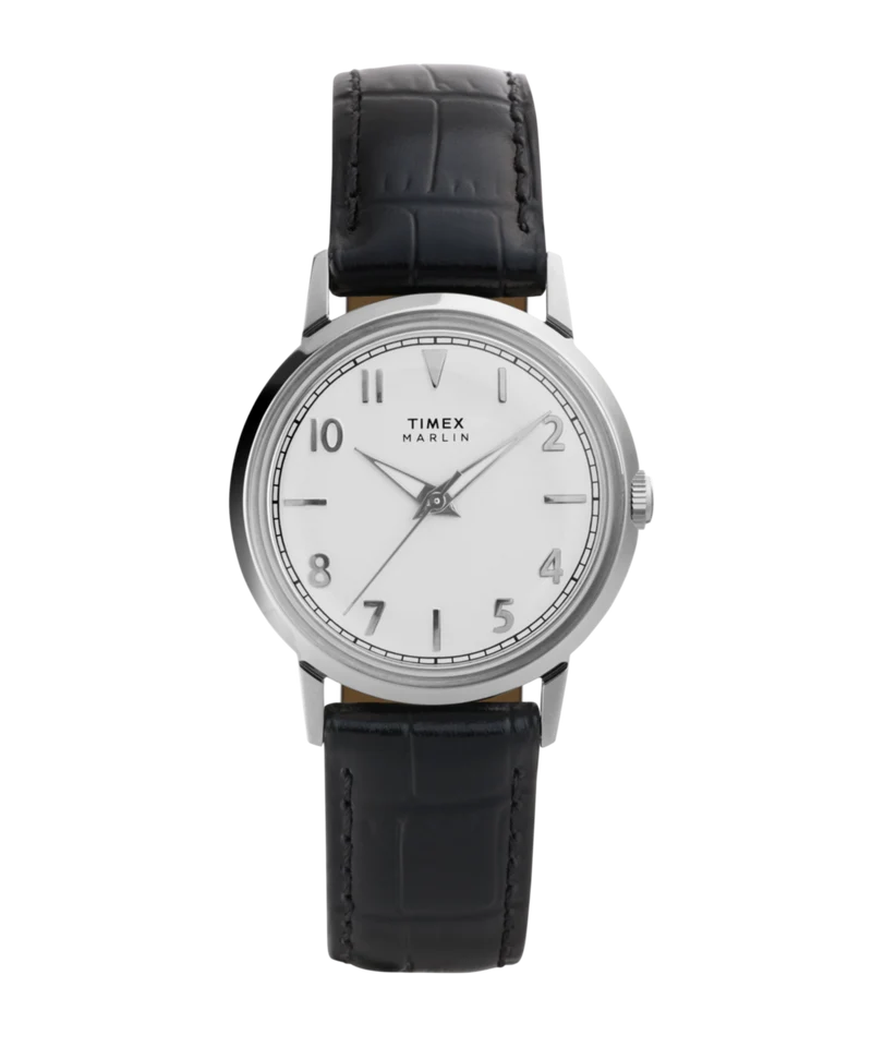 Marlin® Quartz 34mm Leather Strap Watch