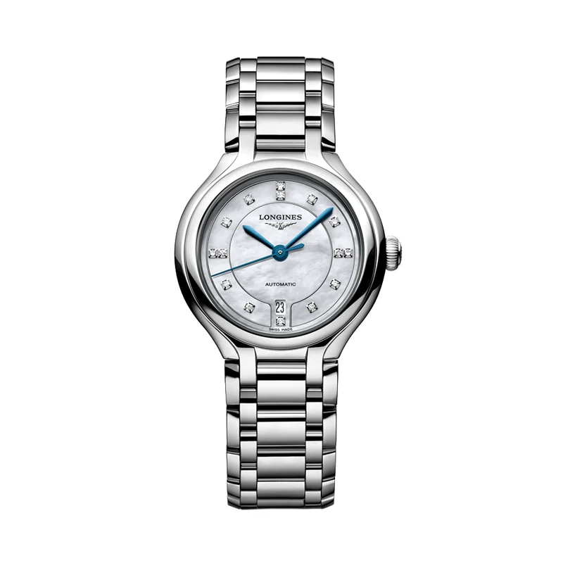 Primaluna 30mm - White, Mother-of-Pearl, Diamond-Set on Bracelet