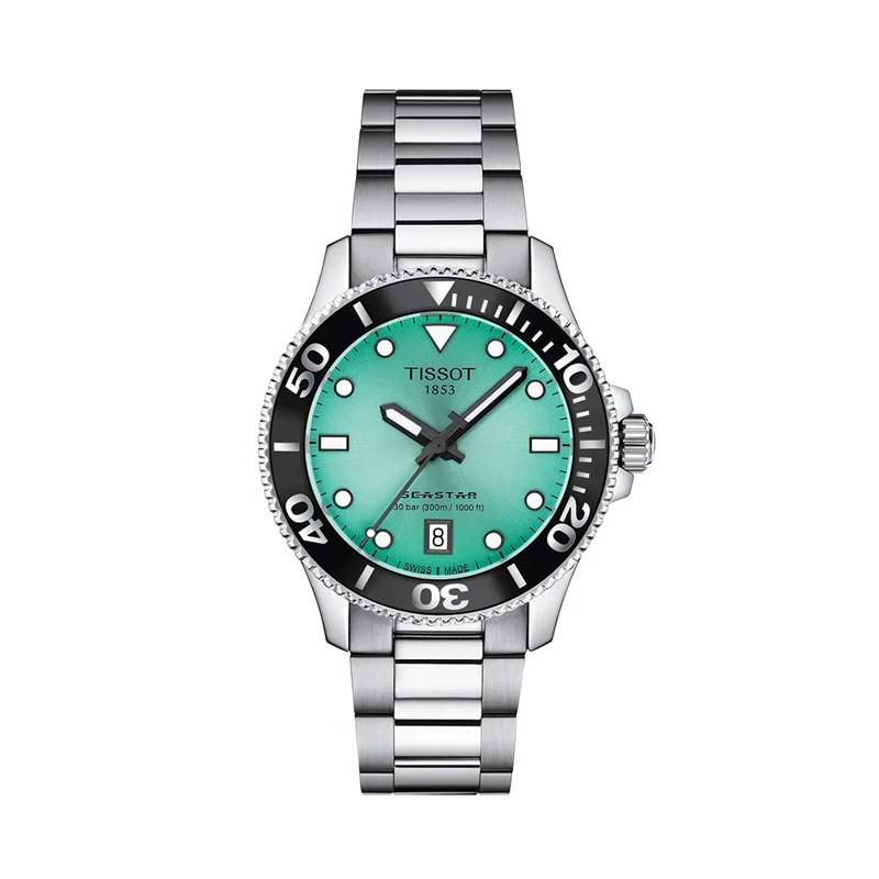 Seastar 1000 Quartz 36mm - Turquoise on Bracelet