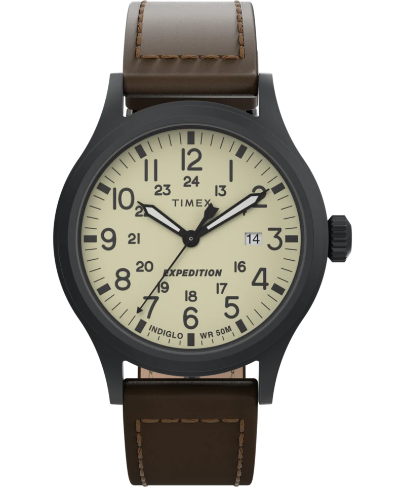 Expedition Scout 40mm Leather Strap Watch