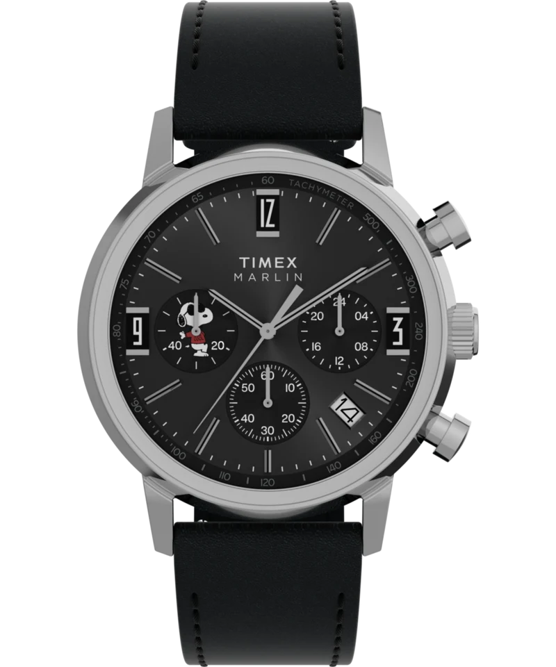Peanuts® x Timex Marlin® Chronograph Joe Cool 40mm Leather Strap Watch