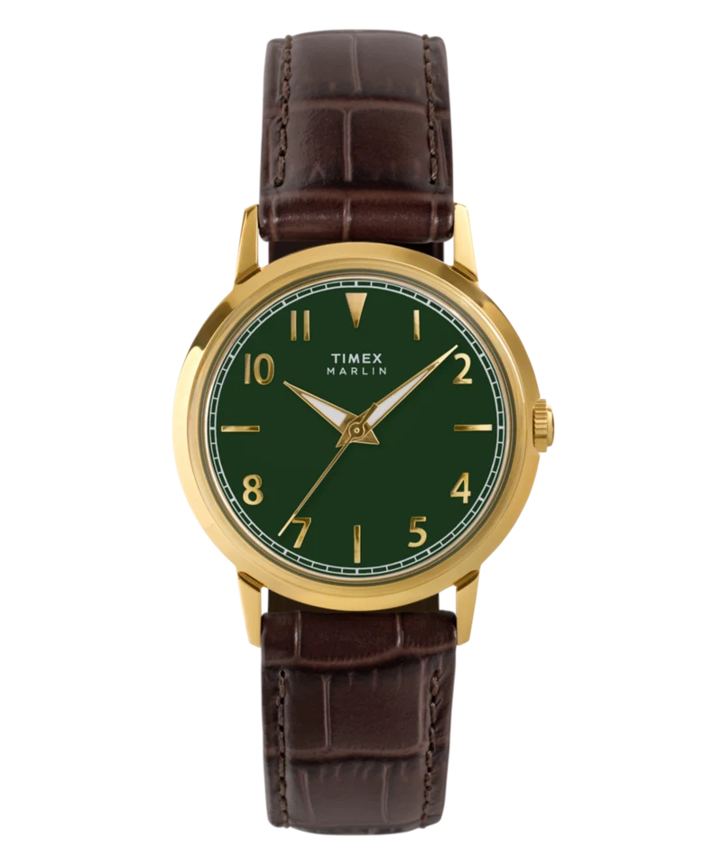 Marlin® Quartz 34mm Leather Strap Watch