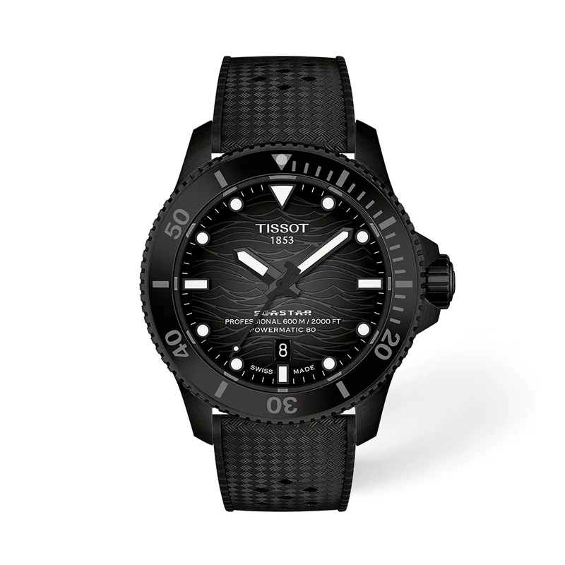 Seastar 2000 Professional Powermatic 80 Black PVD 44mm - Grey on Rubber Strap