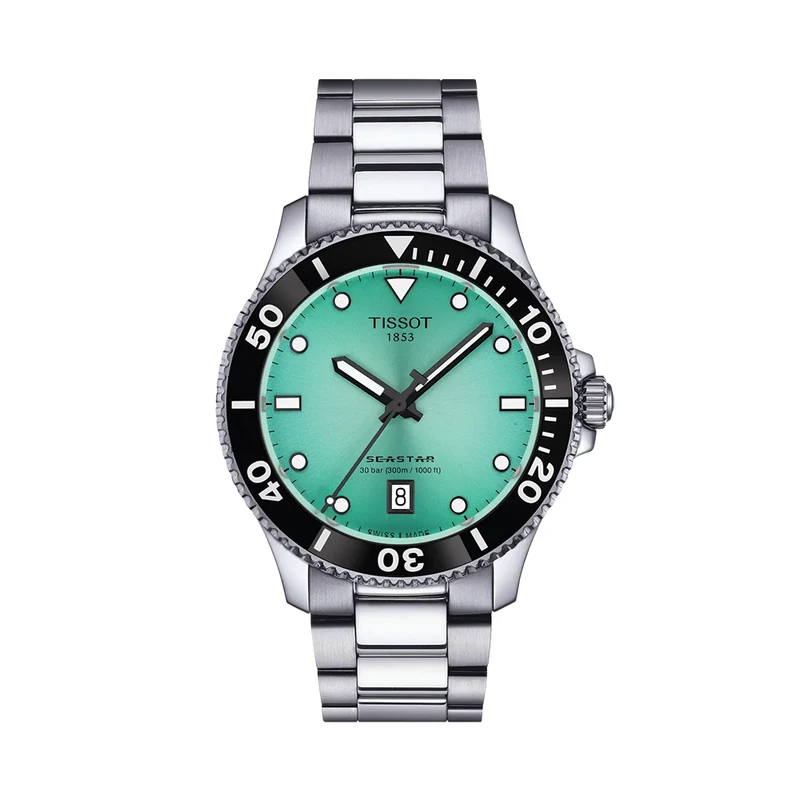 Seastar 1000 Quartz 40mm - Turquoise on Bracelet