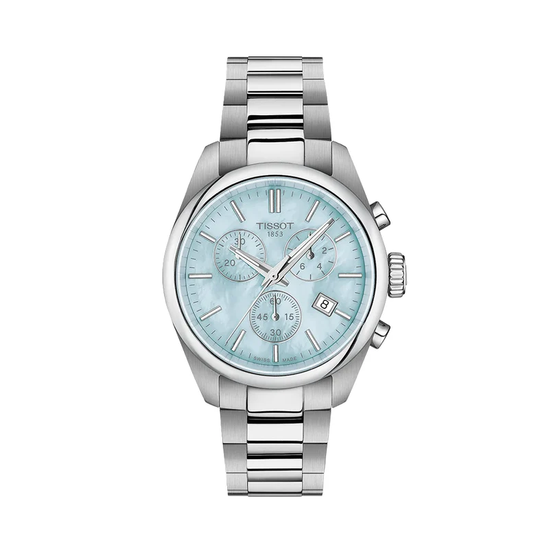 PR 100 Quartz Chronograph 36mm - Blue, Mother-of-Pearl on Bracelet
