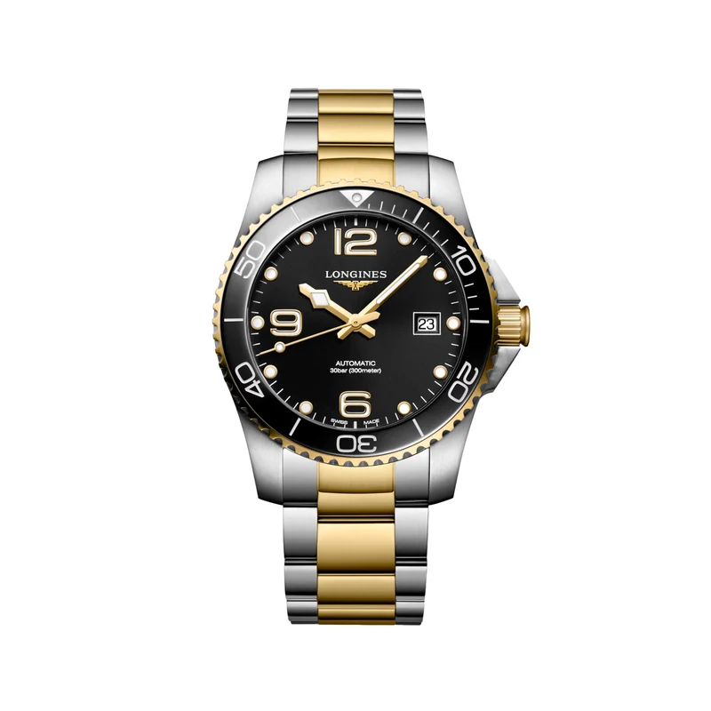HydroConquest Ceramic Bezel Two-Tone 41mm - Black on Bracelet
