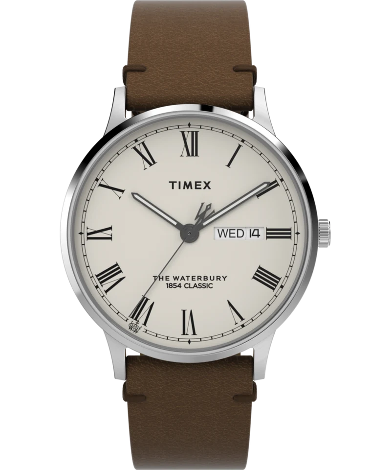 Waterbury Classic 40mm Leather Strap Watch