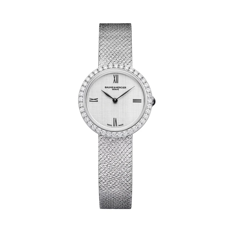 Joia de Baume & Mercier 10850 28mm - SIlver, Diamond-Set on Bracelet