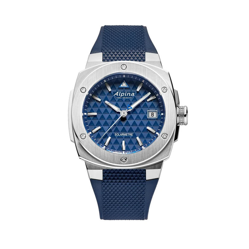 Alpiner Extreme Solarmetre 37.5mm - Blue on Rubber Strap