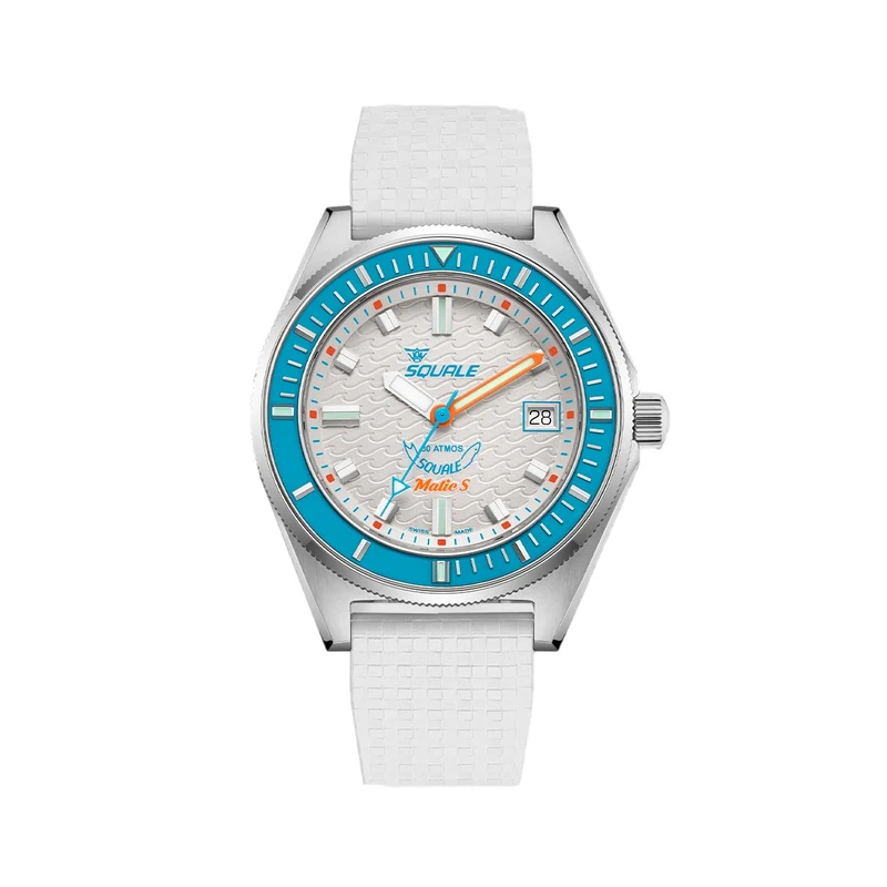 Matic S 39.5mm - White on Mosaic Rubber Strap