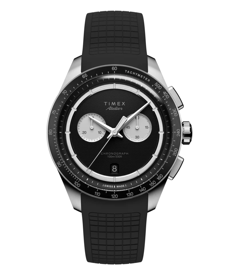 Timex Atelier Chronograph Quartz M1q 40mm Swiss Made NBR Synthetic Rubber Strap