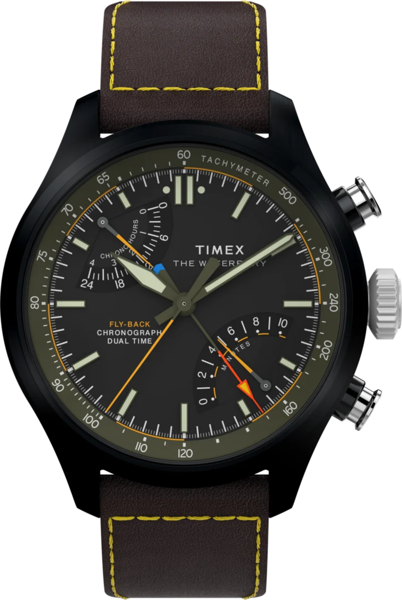 Waterbury Ace Fly-Back Chronograph 43mm Leather Strap Watch