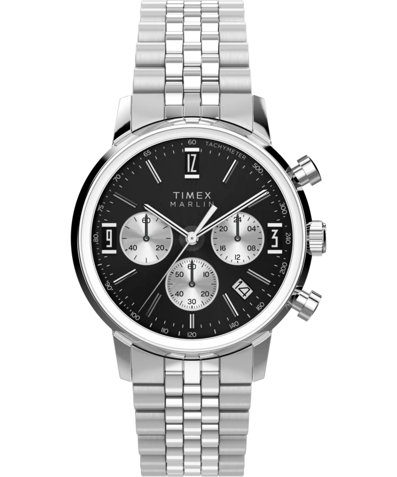 Marlin® Quartz Chrono 40mm Stainless Steel Bracelet Watch