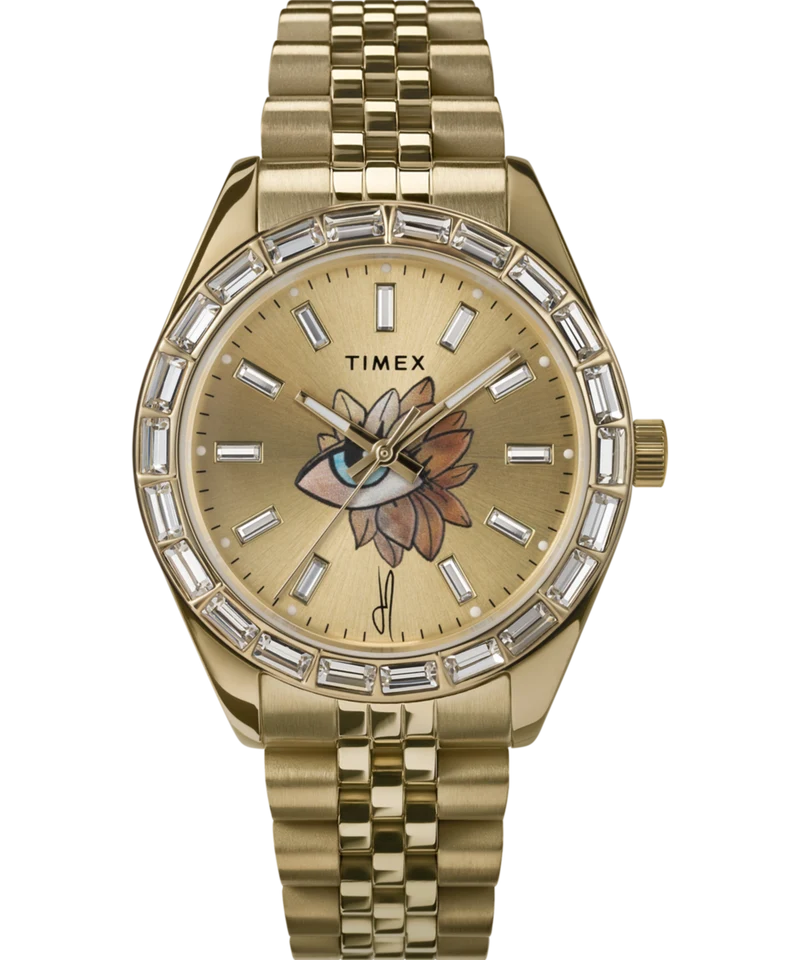 Timex Legacy x Jacquie Aiche Gold Sunray Dial with Tribe Eye 36mm Watch