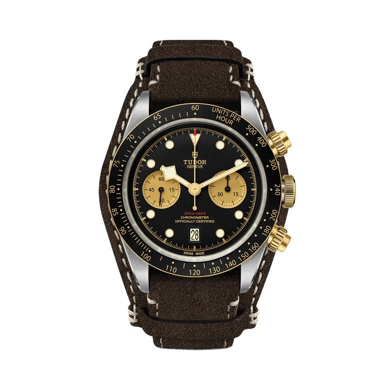 Black Bay Chrono S&G 41mm - Black on Leather Strap