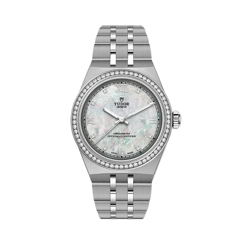 TUDOR Royal 30mm - White, Mother-of-Pearl, Diamond-Set on Bracelet