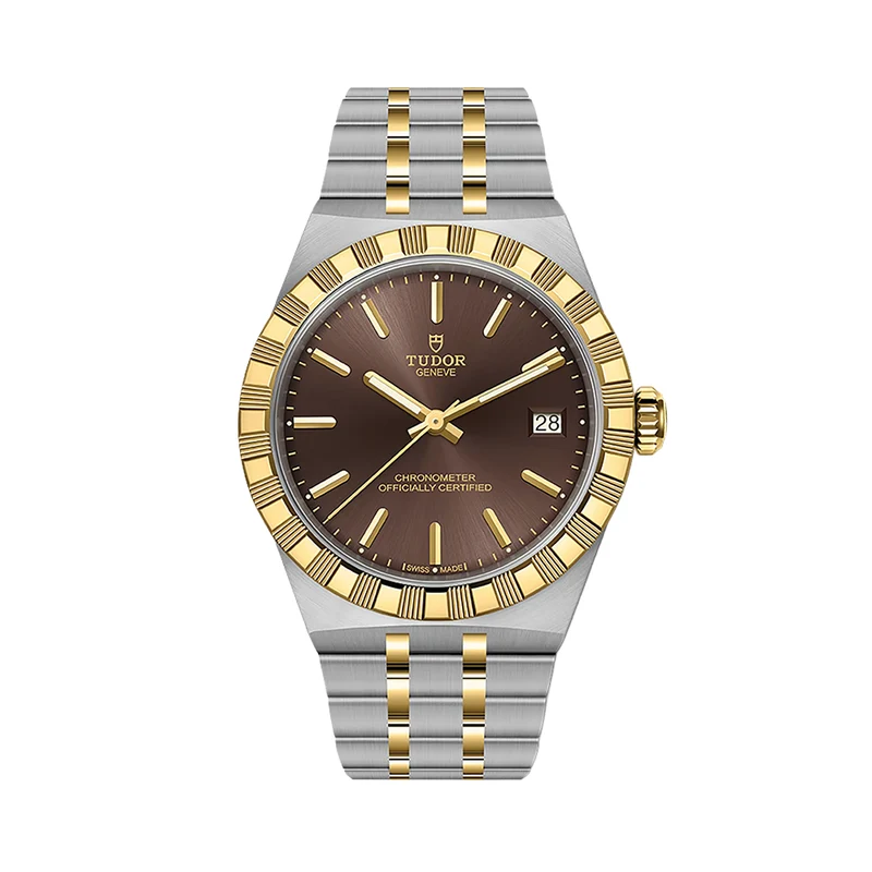 TUDOR Royal Yellow Gold Two-Tone 36mm - Brown on Bracelet