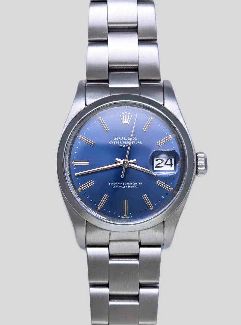 Rolex Date ref.1500 blue dial