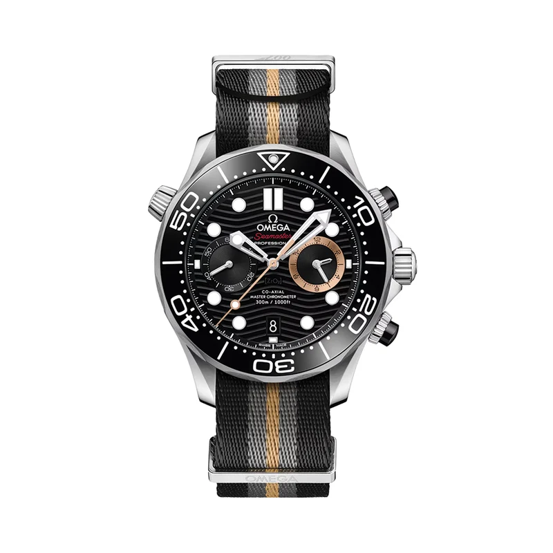 Seamaster Diver 300M Chronograph 007 First Light 44mm - Black on Fabric Strap