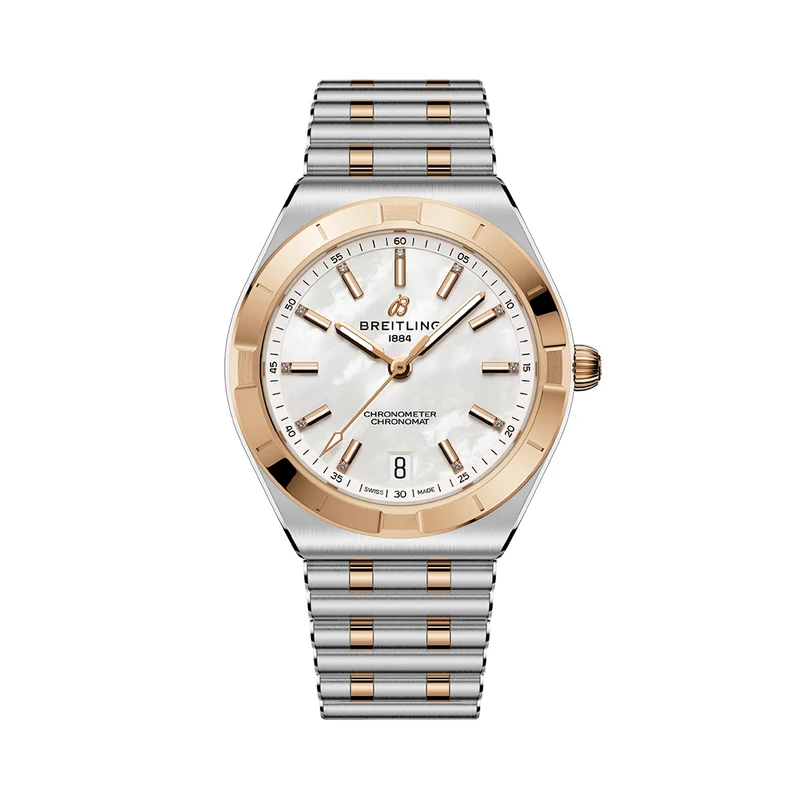 Chronomat Automatic Two-Tone 36mm - White, Mother-of-Pearl on Bracelet
