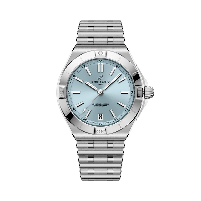 Chronomat B31 Automatic 40mm - Light Blue, Platinum Bezel on Bracelet