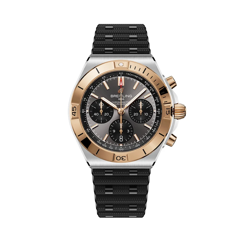 Chronomat B01 Automatic Panda Dial Two-Tone 42mm - Anthracite on Rubber Strap