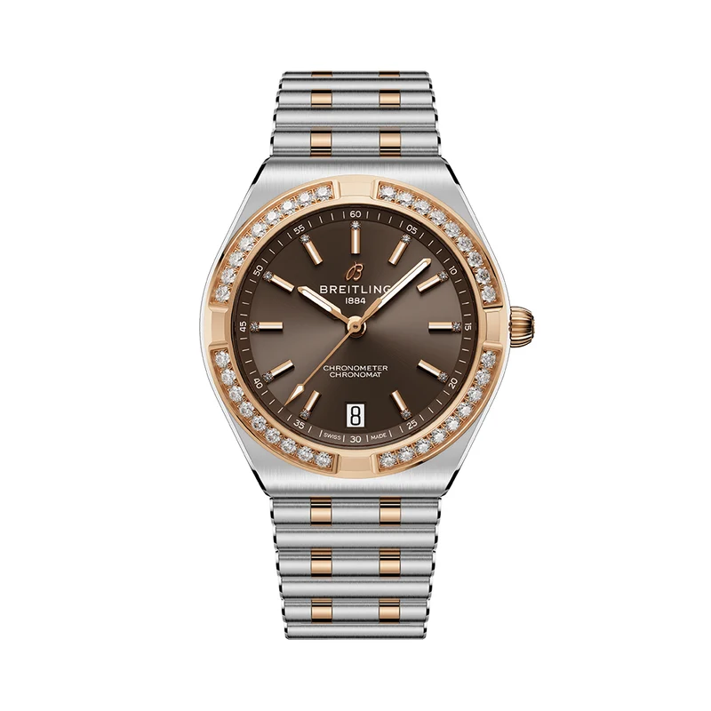 Chronomat Automatic Two-Tone 36mm - Brown, Diamond-Set on Bracelet