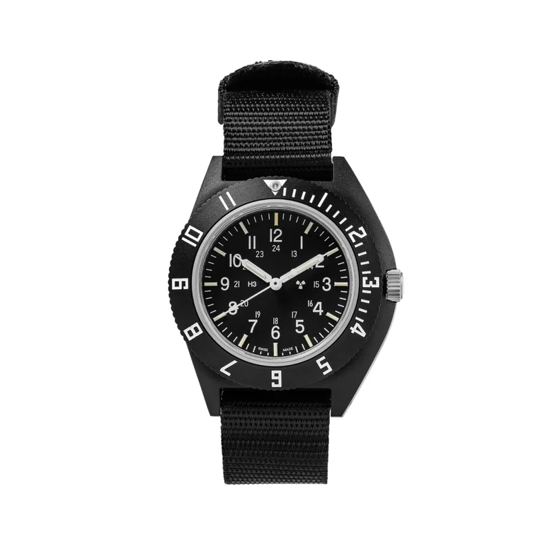 Standard-Issue Tritium Pilot's Quartz Type II NAV 41mm - Black on Fabric Strap