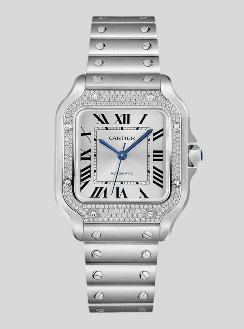 Cartier Santos Automatic brilliant-cut diamonds