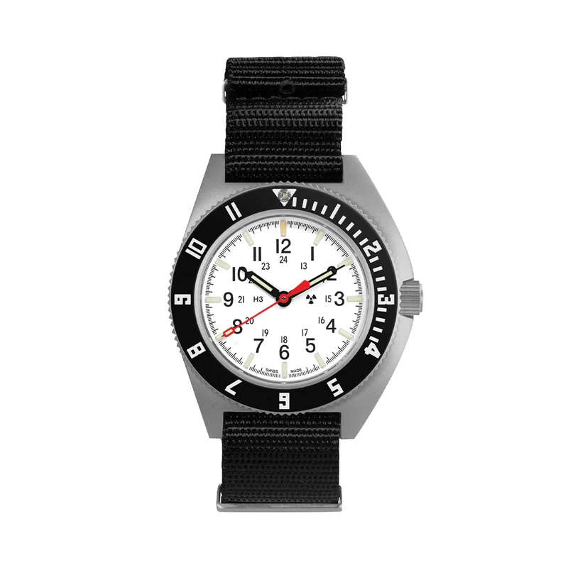 SSNAV No Date Arctic Edition 41mm - White on Nylon Defense Standard Strap