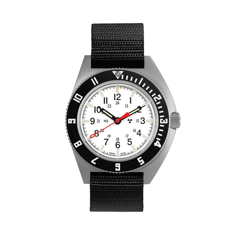SSNAV No Date Arctic Edition 41mm - White on Ballistic Nylon Strap