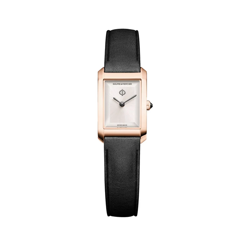 Hampton 10861 Quartz Gold-Tone PVD 28mm - Silver on Leather Strap