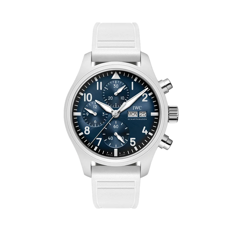 Pilot's Watch Chronograph Le Petit Prince Ceramic 41mm - Blue on Rubber Strap
