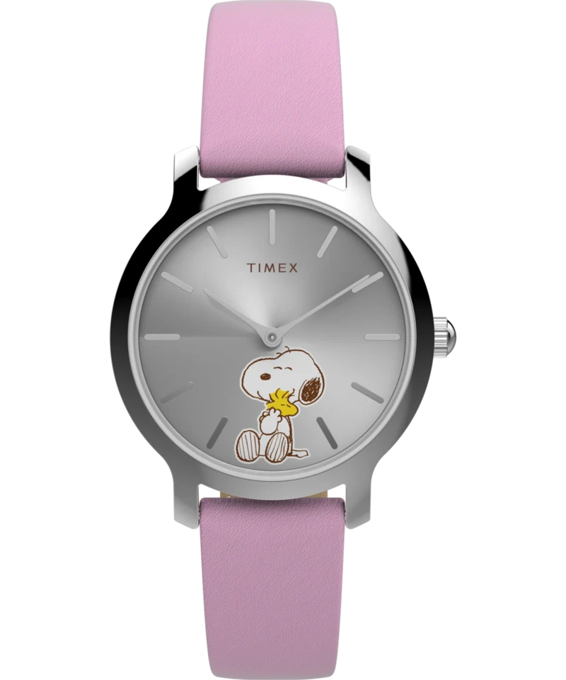 Peanuts® x Timex Transcend Snoopy Hug 31mm Leather Strap Watch
