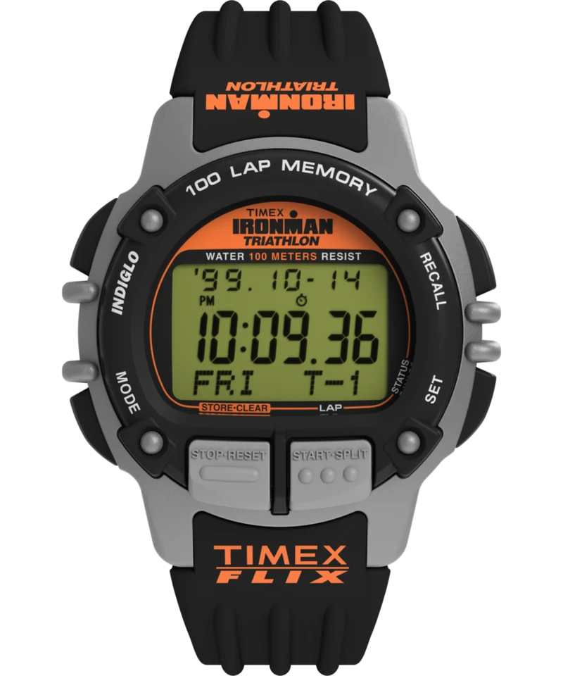 TIMEX® IRONMAN® Flix 100 Lap 42mm PU Strap Watch