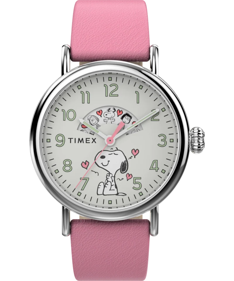 Peanuts x Timex Standard Valentine's 40mm Leather Strap Watch