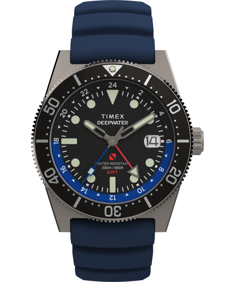 Deepwater Reef 200 GMT 41mm Synthetic Rubber Strap Watch