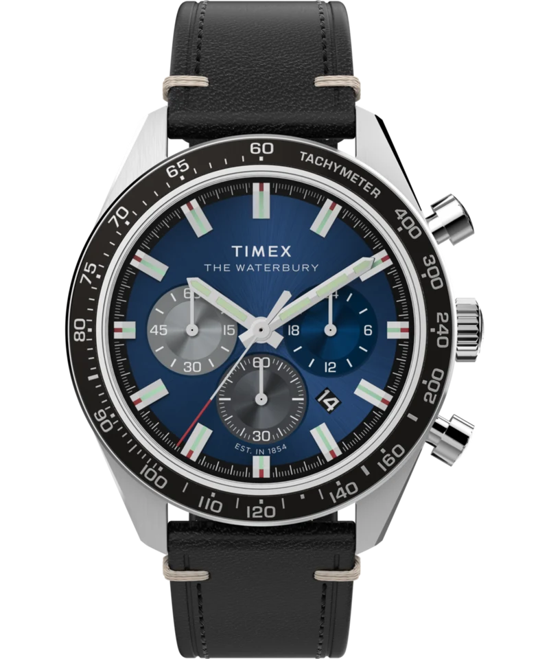Waterbury Traditional Chronograph 41mm Leather Strap Watch