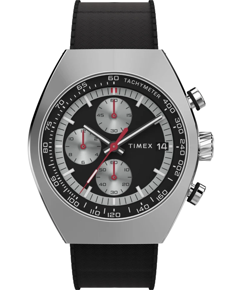 Timex Legacy Tonneau Chronograph 42mm Synthetic Rubber Strap Watch