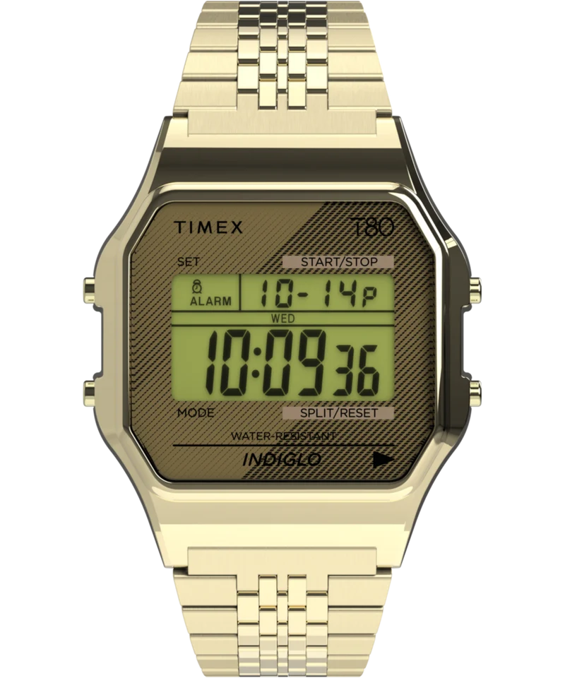 Timex T80 34mm Stainless Steel Bracelet Watch