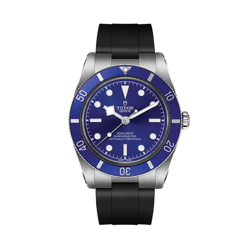 Black Bay 54 37mm - Blue on Rubber Strap