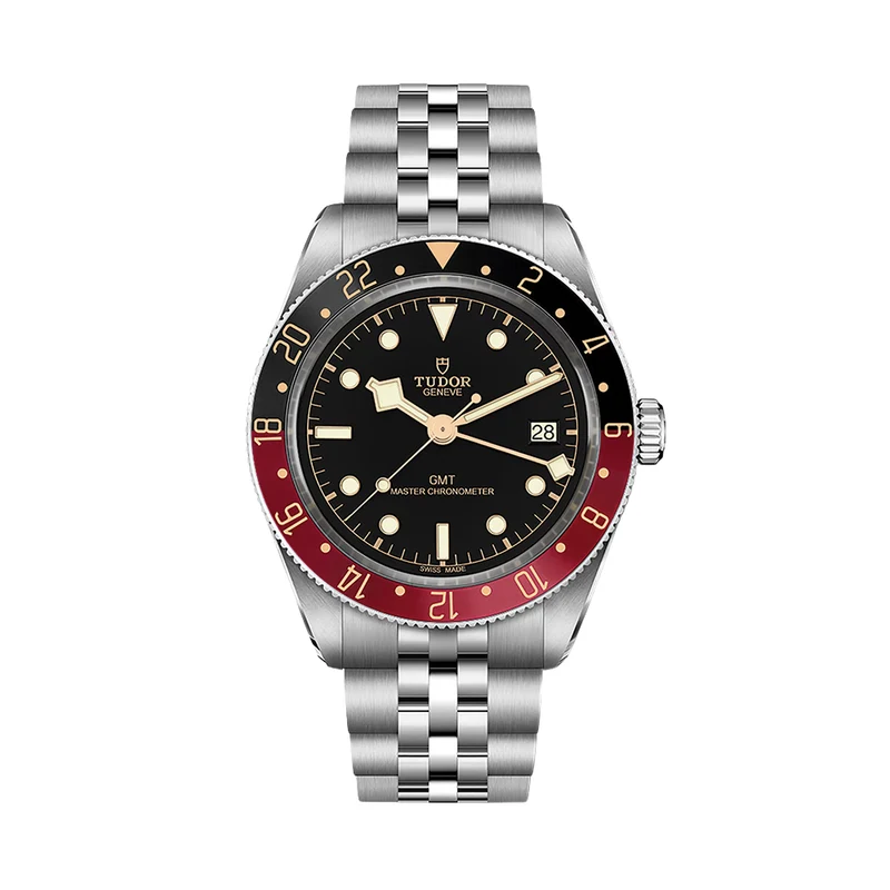 Black Bay 58 GMT 39mm - Black, Burgundy Bezel on 5-Link Bracelet