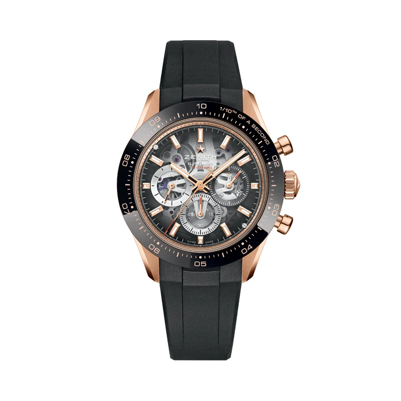 Chronomaster Sport Skeleton 18K Rose Gold 41mm - Grey on Rubber Strap