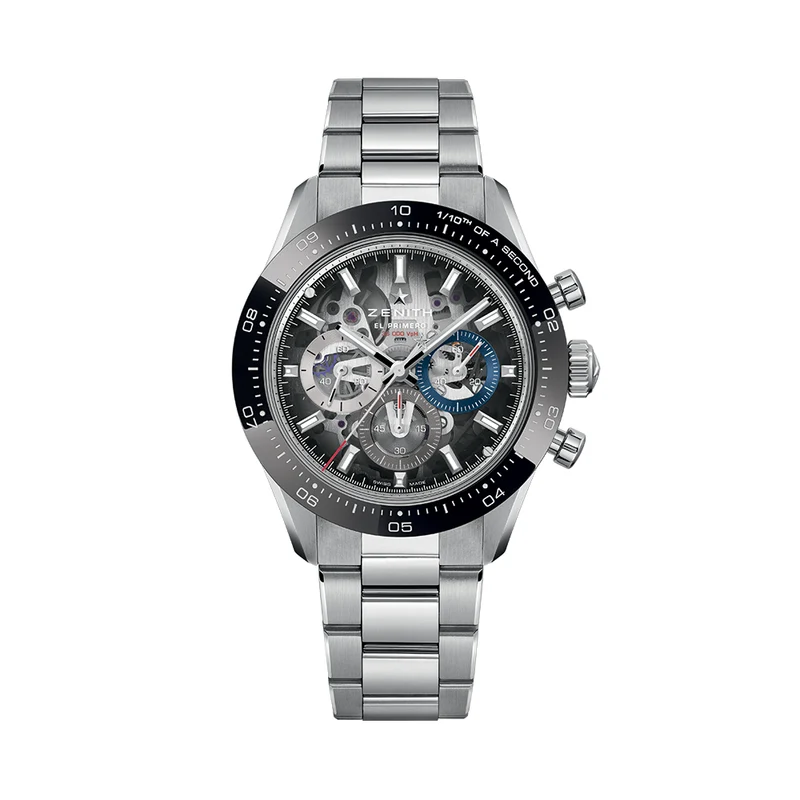 Chronomaster Sport Skeleton 41mm - Grey, Black Bezel on Bracelet and Additional Rubber Strap