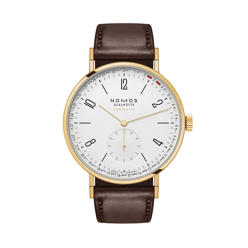Tangente Neomatik Update Gold "Doré" 38.5mm - White on Leather Strap