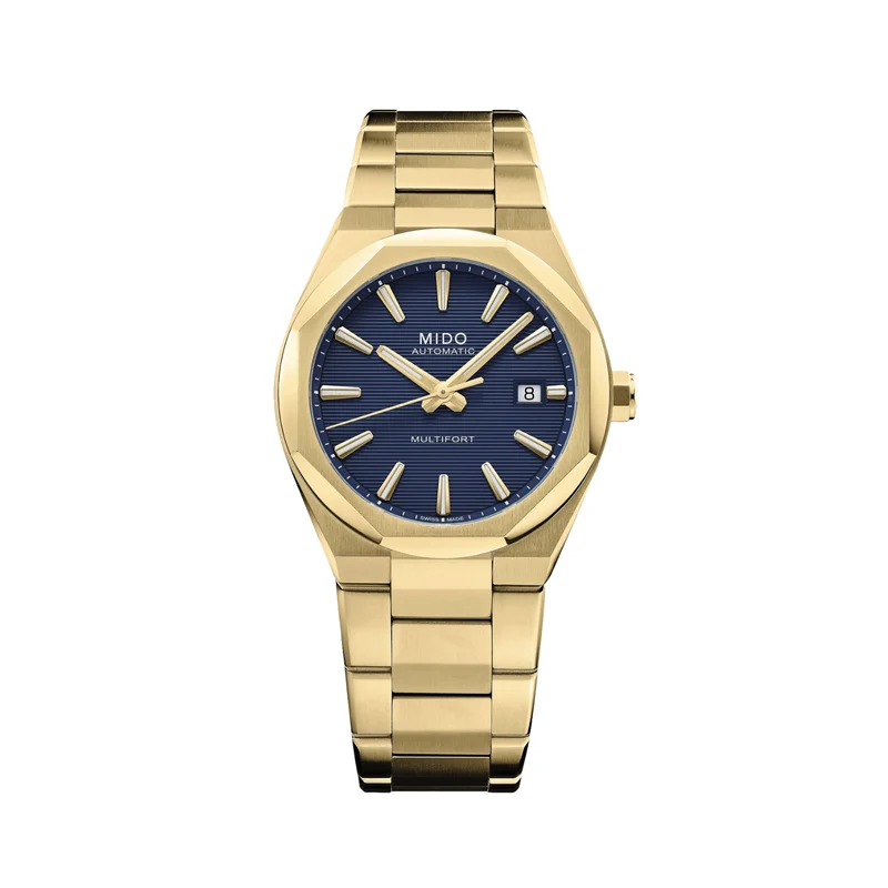 Multifort 8 One Crown Gold-Tone PVD 40mm - Blue on Bracelet