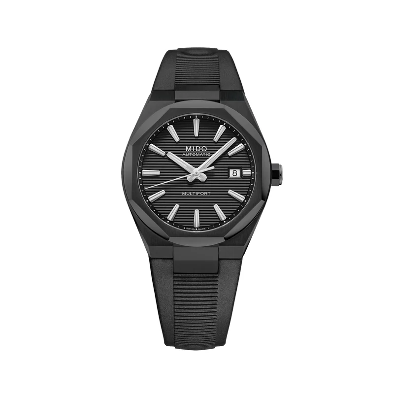 Multifort 8 One Crown Black PVD 40mm - Black on Rubber Strap